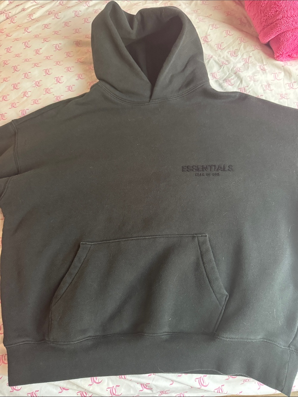 Essentials Men’s Black Crewneck Hoodie Sweatshirt